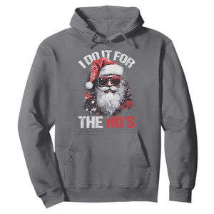 Funny Christmas I Do It For The Ho's Hoodie Cool Santa Face TS11 Charcoal Print Your Wear