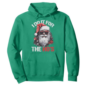 Funny Christmas I Do It For The Ho's Hoodie Cool Santa Face TS11 Irish Green Print Your Wear