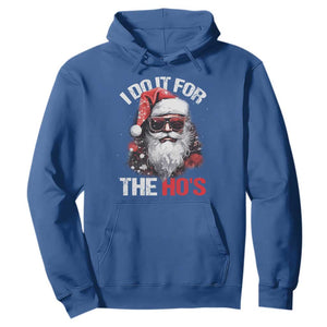Funny Christmas I Do It For The Ho's Hoodie Cool Santa Face TS11 Royal Blue Print Your Wear