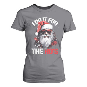 Funny Christmas I Do It For The Ho's T Shirt For Women Cool Santa Face TS11 Charcoal Print Your Wear