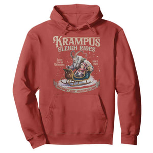 Yule Hoodie Krampus Sleigh Rides For Naughty List Members Only Xmas TS11 Red Print Your Wear