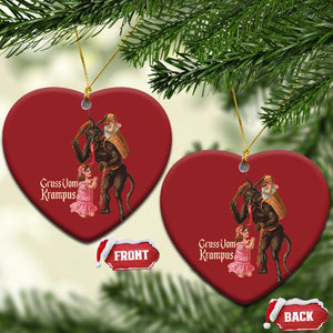 Xmas Creepy Krampus Christmas Ornament Greetings From Gruss Vom Krampus TS11 Heart Red Print Your Wear