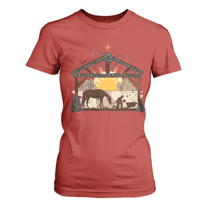 Christmas Western T Shirt For Women True Story Jesus Cowboy Nativity Scene TS11 Red Print Your Wear