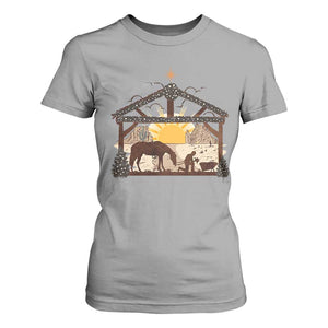Christmas Western T Shirt For Women True Story Jesus Cowboy Nativity Scene TS11 Sport Gray Print Your Wear