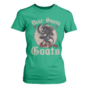 Funny Yule Christmas T Shirt For Women Dear Santa Just Bring Goats Krampus TS11 Irish Green Print Your Wear
