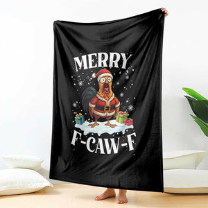 Funny F Caw F Chicken Christmas Throw Blanket Merry F Caw F Quote Holiday TS11 Print Your Wear