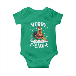 Funny F Caw F Chicken Christmas Baby Onesie Merry F Caw F Quote Holiday TS11 Irish Green Print Your Wear