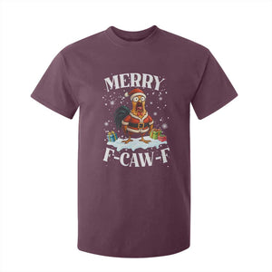 Funny F Caw F Chicken Christmas T Shirt For Kid Merry F Caw F Quote Holiday TS11 Maroon Print Your Wear