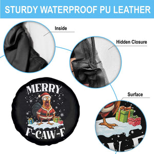 Funny F Caw F Chicken Christmas Spare Tire Cover Merry F Caw F Quote Holiday TS11 Print Your Wear