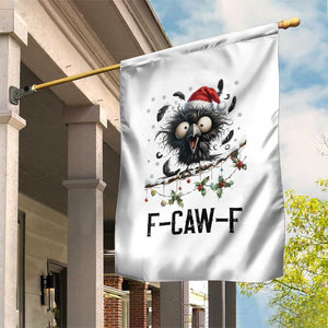 Funny F Caw F Christmas Crow Garden Flag Santa Raven Xmas Holiday Snowflake TS11 Print Your Wear