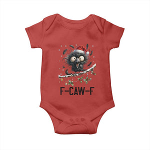 Funny F Caw F Christmas Crow Baby Onesie Santa Raven Xmas Holiday Snowflake TS11 Red Print Your Wear