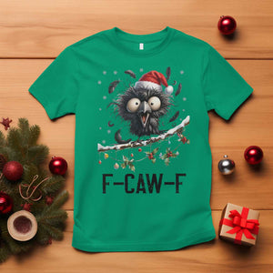 Funny F Caw F Christmas Crow T Shirt Santa Raven Xmas Holiday Snowflake TS11 Irish Green Print Your Wear