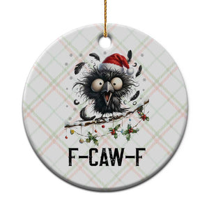 Funny F Caw F Christmas Crow Ceramic Ornament Santa Raven Xmas Holiday Snowflake TS11 1pc Christmas Plaid Print Your Wear