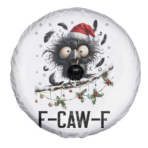 Funny F Caw F Christmas Crow Spare Tire Cover Santa Raven Xmas Holiday Snowflake TS11 Print Your Wear