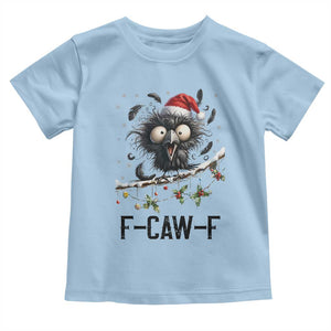 Funny F Caw F Christmas Crow Toddler T Shirt Santa Raven Xmas Holiday Snowflake TS11 Light Blue Print Your Wear
