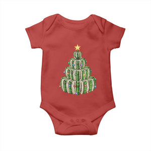 Book Christmas Tree Book Lover Teacher Librarian Baby Onesie TS11 Red Print Your Wear