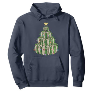 Book Christmas Tree Book Lover Teacher Librarian Hoodie TS11 Navy Print Your Wear