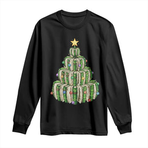 Book Christmas Tree Book Lover Teacher Librarian Long Sleeve Shirt TS11 Black Print Your Wear