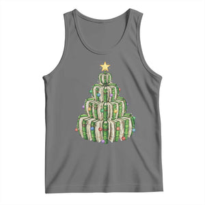 Book Christmas Tree Book Lover Teacher Librarian Tank Top - Print Your Wear