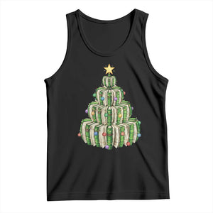 Book Christmas Tree Book Lover Teacher Librarian Tank Top - Print Your Wear