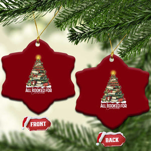 All Booked For Christmas Ceramic Ornament Xmas Tree Lights Book Lover TS11 Print Your Wear