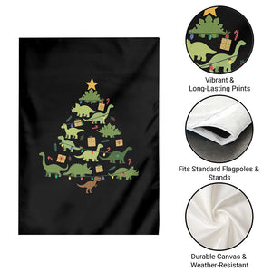 Funny Christmas Dinosaur Garden Flag Dino Xmas Tree Rex Paleontologist TS11 Print Your Wear