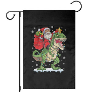 Funny Dinosaur Christmas Santa Claus Riding Dino Garden Flag TS11 Black Print Your Wear