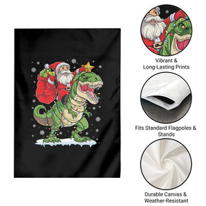 Funny Dinosaur Christmas Santa Claus Riding Dino Garden Flag TS11 Print Your Wear