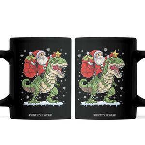 Funny Dinosaur Christmas Santa Claus Riding Dino Coffee Mug - Print Your Wear