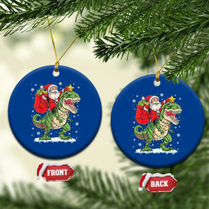 Funny Dinosaur Christmas Santa Claus Riding Dino Ceramic Ornament TS11 1pc Blue Print Your Wear