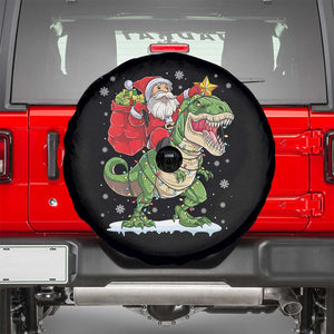 Funny Dinosaur Christmas Santa Claus Riding Dino Spare Tire Cover TS11 Black Print Your Wear
