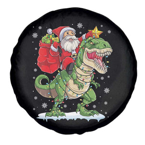 Funny Dinosaur Christmas Santa Claus Riding Dino Spare Tire Cover TS11 Print Your Wear