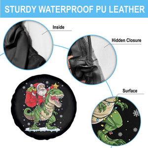 Funny Dinosaur Christmas Santa Claus Riding Dino Spare Tire Cover TS11 Print Your Wear