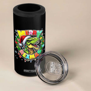 Funny Christmas Dinosaur 4 in 1 Can Cooler Tumbler Merry Rexmas Dino Xmas Wreath TS11 Print Your Wear