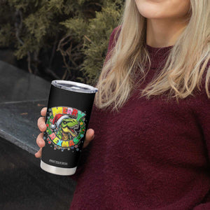 Funny Christmas Dinosaur Tumbler Cup Merry Rexmas Dino Xmas Wreath TS11 Print Your Wear