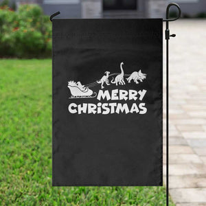 Funny Xmas Dinosaur Garden Flag Merry Christmas Dino Santa's Sleigh TS11 Print Your Wear