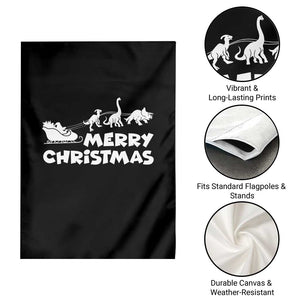 Funny Xmas Dinosaur Garden Flag Merry Christmas Dino Santa's Sleigh TS11 Print Your Wear