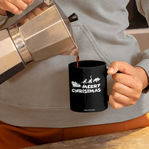 Funny Xmas Dinosaur Coffee Mug Merry Christmas Dino Santa's Sleigh TS11 Print Your Wear