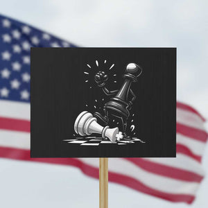 No Kings Protest Sign America Protest Chess Rejecting Kings TS11 Horizontal 18" × 24" Black Print Your Wear