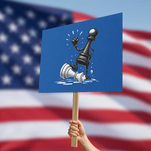 No Kings Protest Sign America Protest Chess Rejecting Kings TS11 Horizontal 18" × 24" Blue Print Your Wear