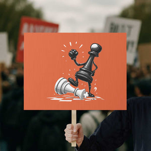 No Kings Protest Sign America Protest Chess Rejecting Kings TS11 Horizontal 18" × 24" Orange Print Your Wear