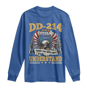 DD214 It Is A Veteran Thing You Wouldnt Understand Long Sleeve Shirt US Veteran Bald Egale TS11 Royal Blue Print Your Wear