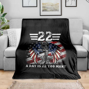 Veteran Suicide Awareness Throw Blanket 22 A Day Is 22 Too Many Vintage American Flag TS11 Print Your Wear