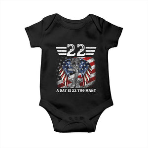 Veteran Suicide Awareness Baby Onesie 22 A Day Is 22 Too Many Vintage American Flag TS11 Black Print Your Wear