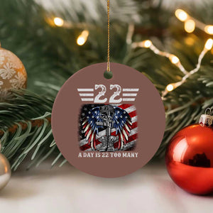 Veteran Suicide Awareness Ceramic Ornament 22 A Day Is 22 Too Many Vintage American Flag - Print Your Wear
