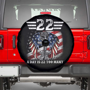 Veteran Suicide Awareness Spare Tire Cover 22 A Day Is 22 Too Many Vintage American Flag TS11 Black Print Your Wear