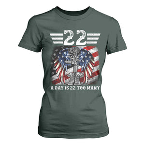 Veteran Suicide Awareness T Shirt For Women 22 A Day Is 22 Too Many Vintage American Flag TS11 Dark Forest Green Print Your Wear
