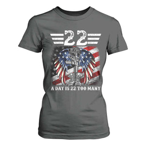 Veteran Suicide Awareness T Shirt For Women 22 A Day Is 22 Too Many Vintage American Flag TS11 Dark Heather Print Your Wear