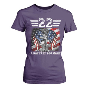 Veteran Suicide Awareness T Shirt For Women 22 A Day Is 22 Too Many Vintage American Flag TS11 Purple Print Your Wear