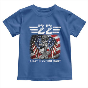 Veteran Suicide Awareness Toddler T Shirt 22 A Day Is 22 Too Many Vintage American Flag TS11 Royal Blue Print Your Wear
